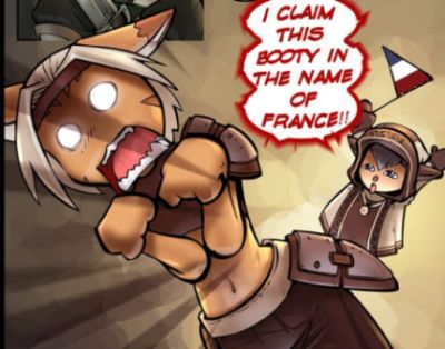 [I claim this booty for France!]